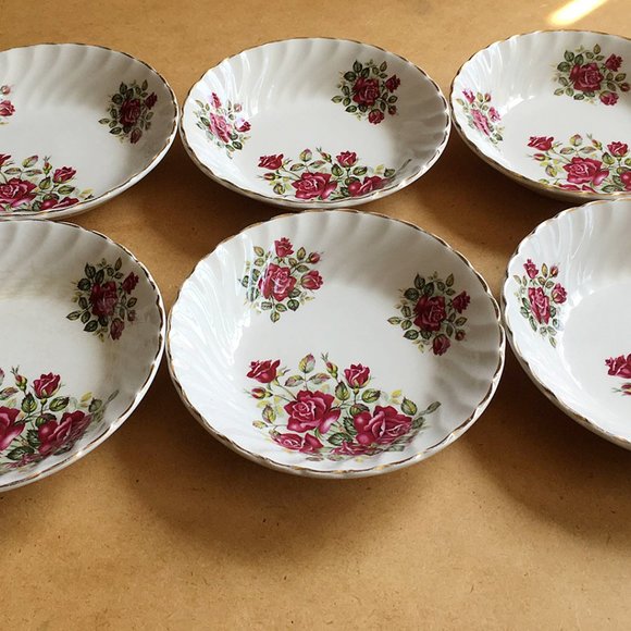 6 Rosewood Alpine White Ironstone Fruit Bowls Wood and Sons Made in England - Picture 2 of 3